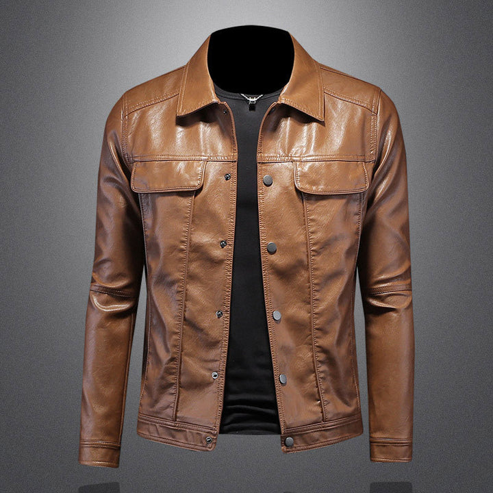 Levoire | ANTHONY VESTE EN CUIR DE MOTARD Braun