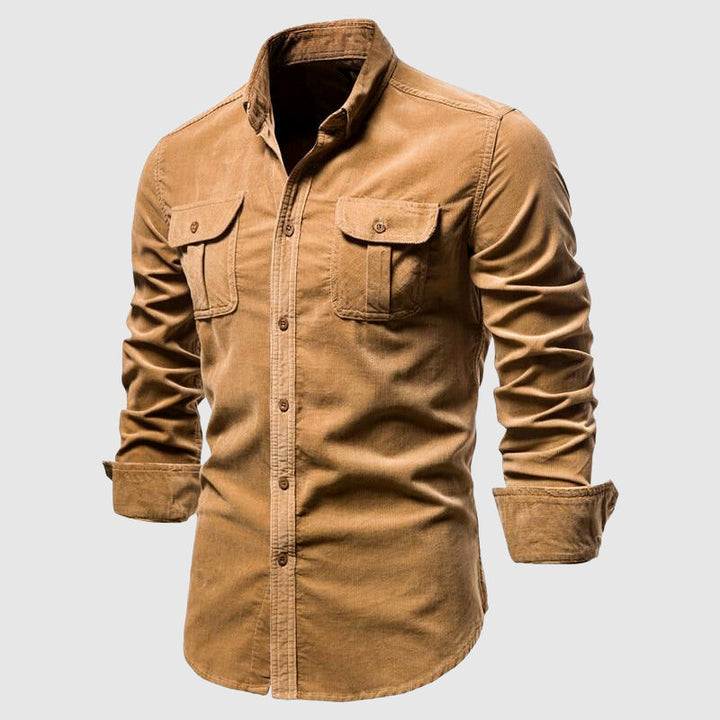 Levoire | Chemise De Manches Longues Décontractée Pour Hommes Braun
