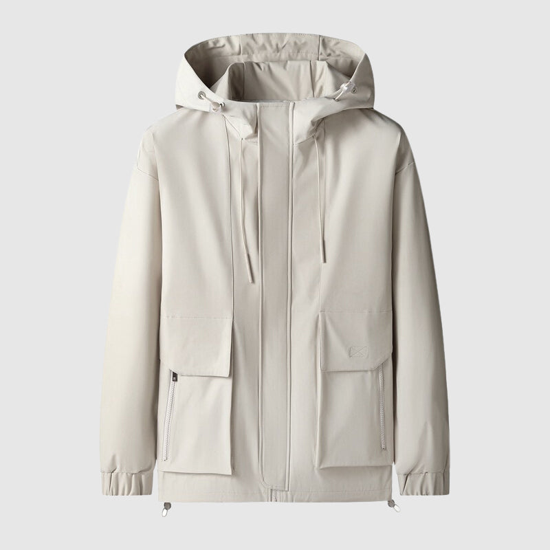 Levoire | Veste D'Homme Coupe-Vent Avec Poches Zippées Élégante Et Fonctionnelle Blanc