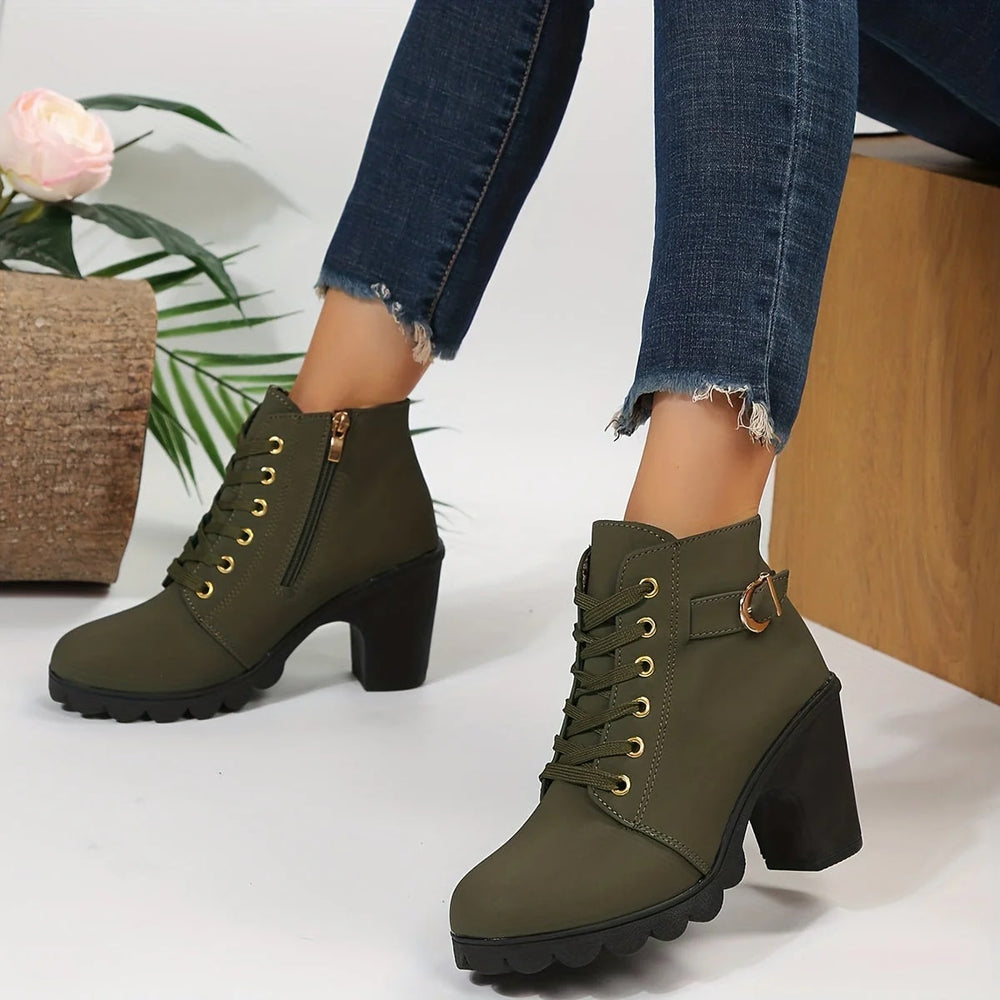 Levoire | Bottes Élégantes À Lacets Avec Talons Pour Femmes