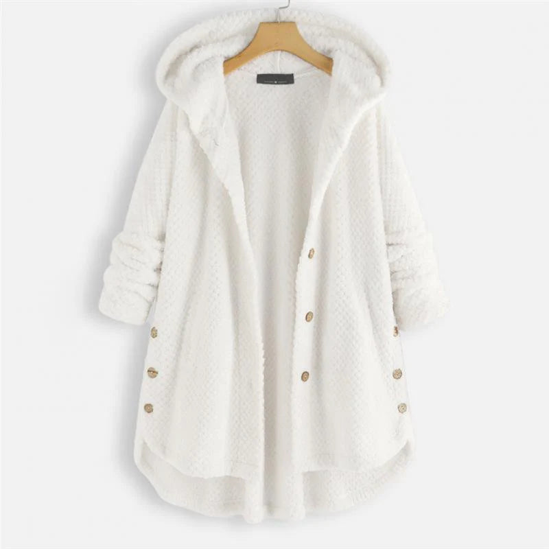Levoire | Manteau À Côtes Avec Capuche Blanc