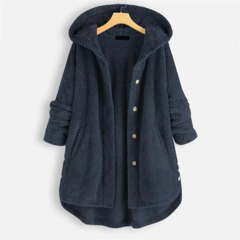 Levoire | Manteau À Côtes Avec Capuche Bleu