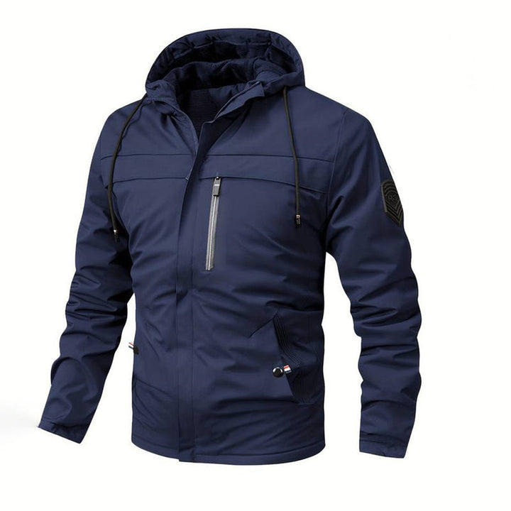 Levoire | Veste à capuche en polaire doublée à manches longues chaude Bleu foncé