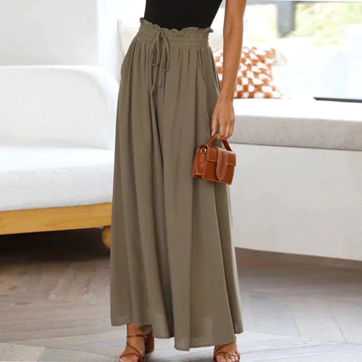 Levoire | Pantalon Fluide Avec Flair Élégant Vert