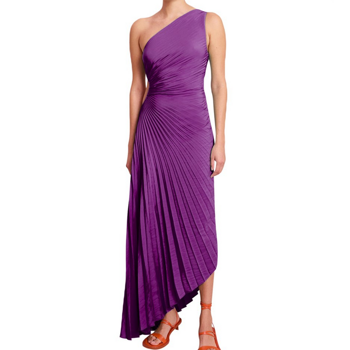 Levoire | Robe Plissée Asymétrique À Une Épaule Lilas