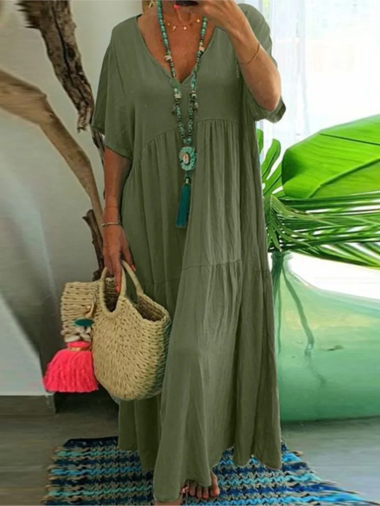 Levoire | Robe D'Été Respirante Vert foncé