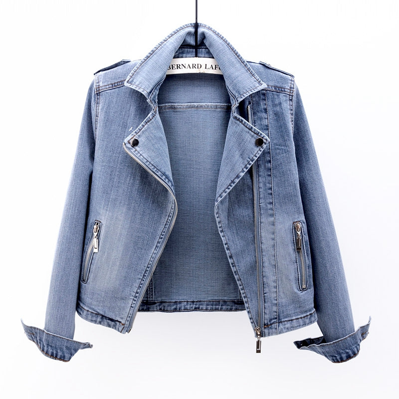 Levoire | Veste en jean à manches longues avec zip à revers
