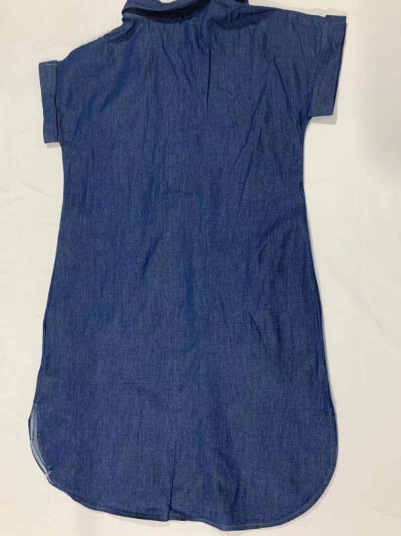 Levoire | Manches Courtes Robe Chemise À Coupe Décontractée À Fermeture À Boutons