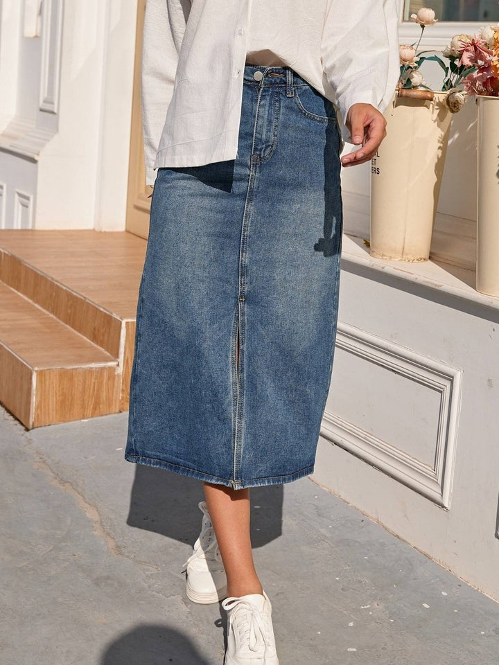 Levoire | Jupe Taille Haute Fendue Jupe Crayon Midi Jupe