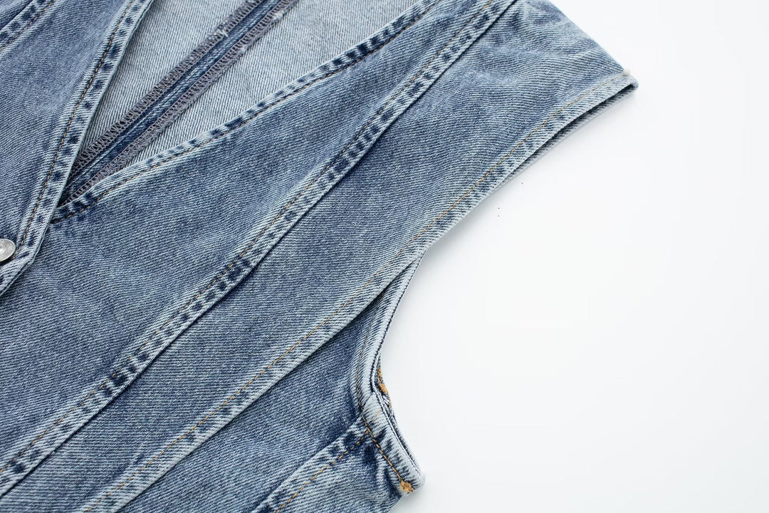 Levoire | Veste Sans Manches À Boutons Pour Femme, Veste Courte