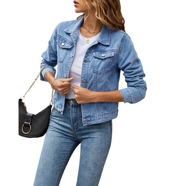 Levoire | Veste Décontractée À Boutons Pour Femmes Himmlischbleu