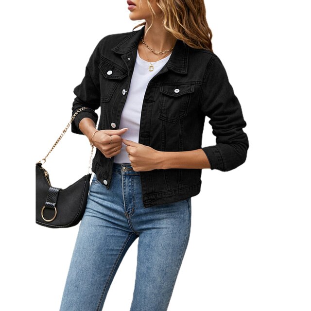 Levoire | Veste Décontractée À Boutons Pour Femmes Noir