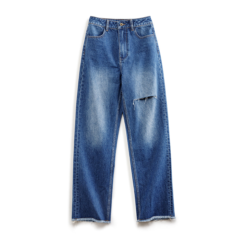 Levoire | Jeans Droit Vintage À Clous Pour Un Look Intemporel Bleu