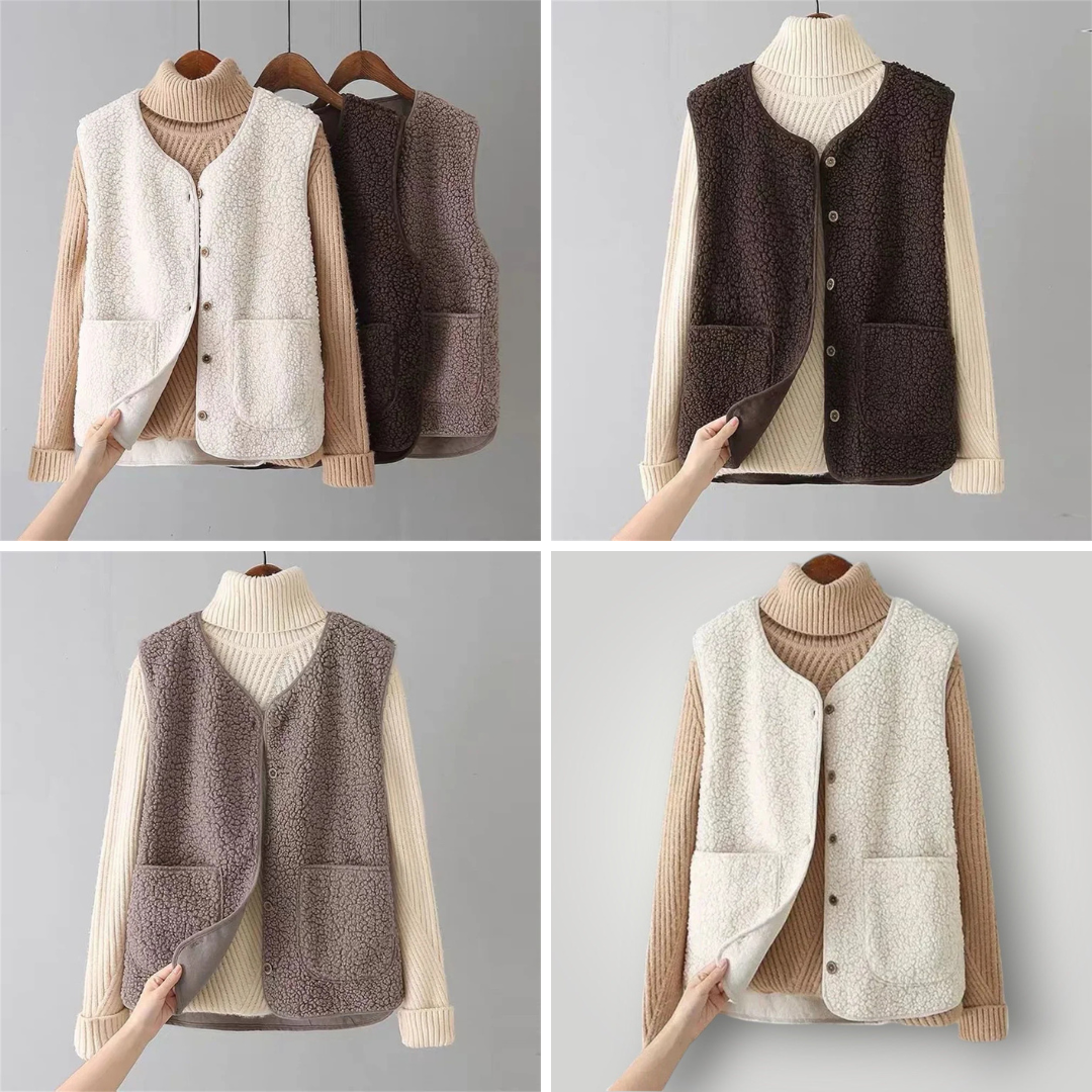 Levoire | Veste Sans Manches Avec Poches Latérales En Laine Et Fermeture À Boutons