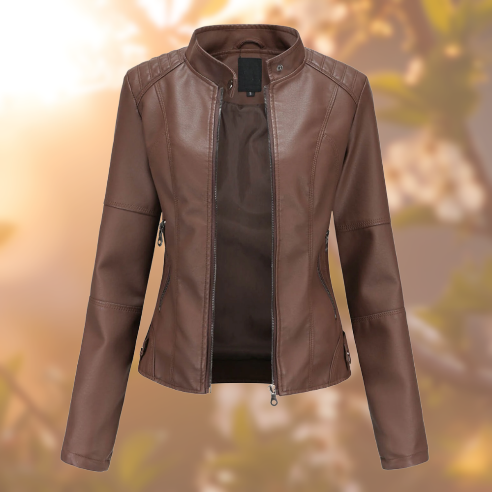 Anora️ | La veste en cuir stylée et unique Brun foncé (épuisé rapidement)