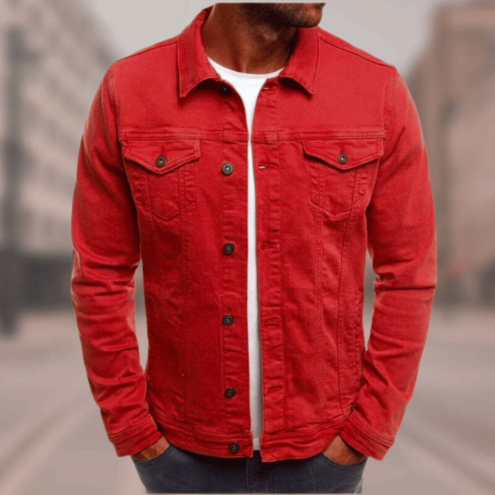 Levoire | Veste en jean élégante et confortable Rouge