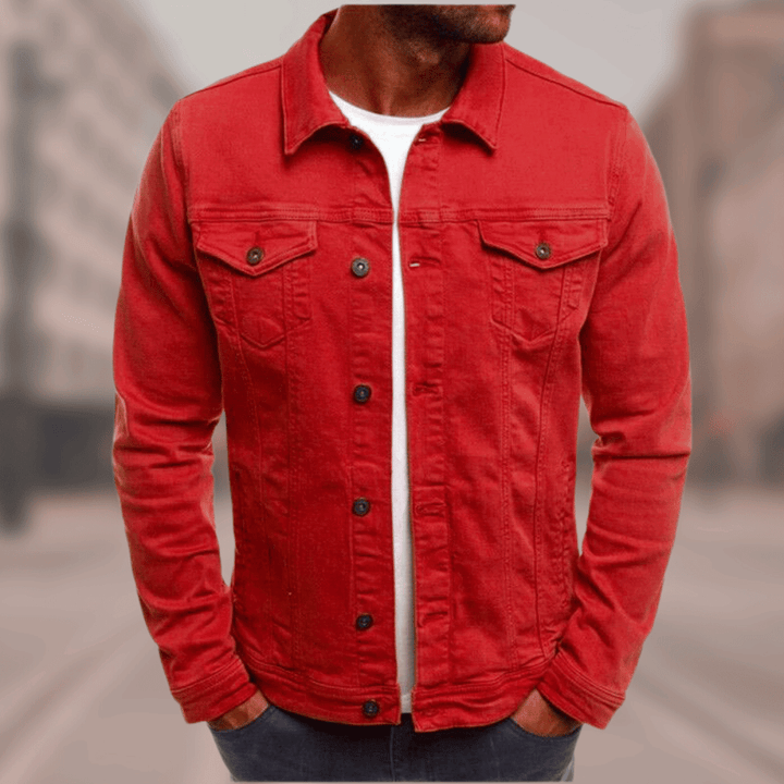 Levoire | Veste en jean élégante et confortable Rouge