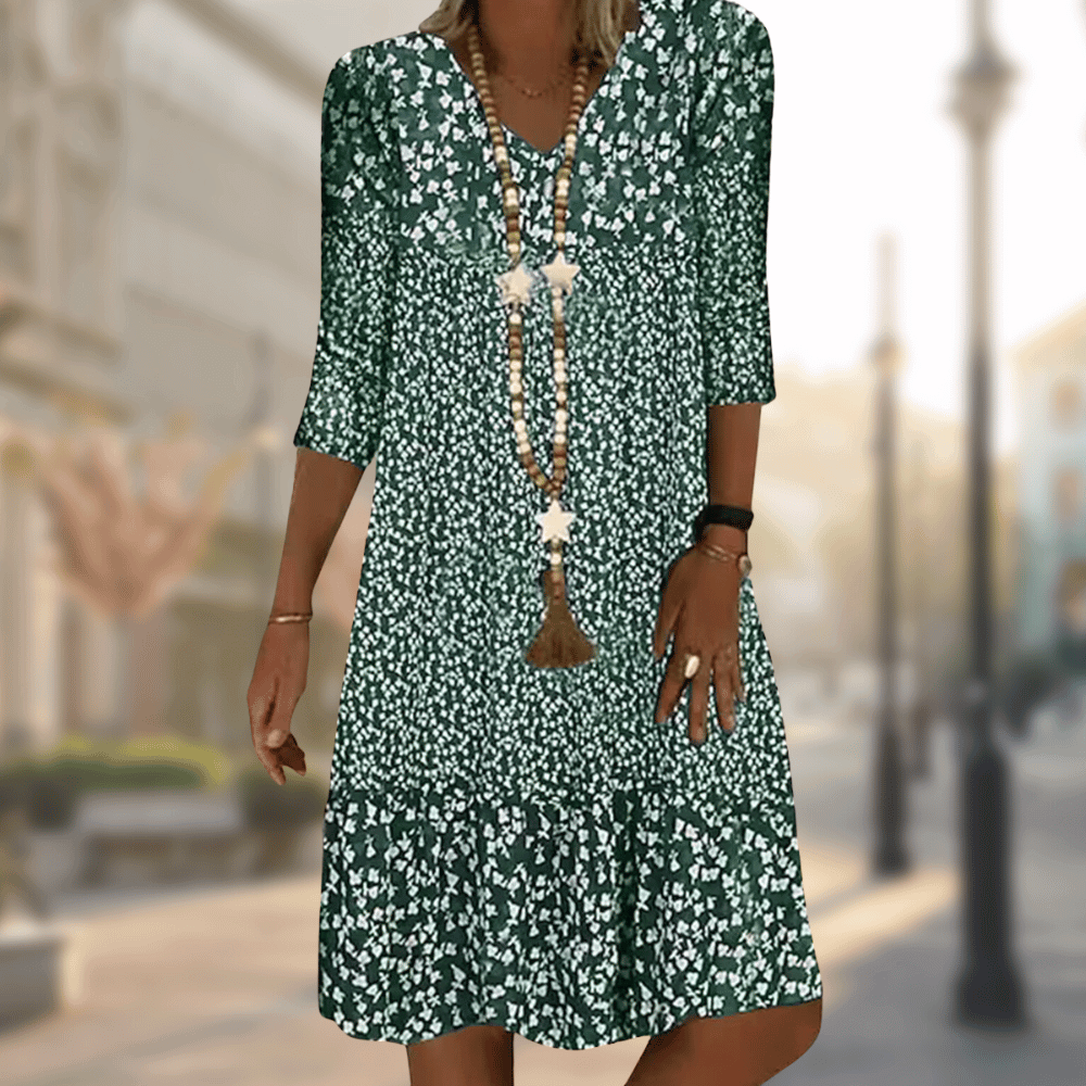 Levoire | Robe À Fleurs Swingante Confort & Charme Pour Chaque Jour Vert