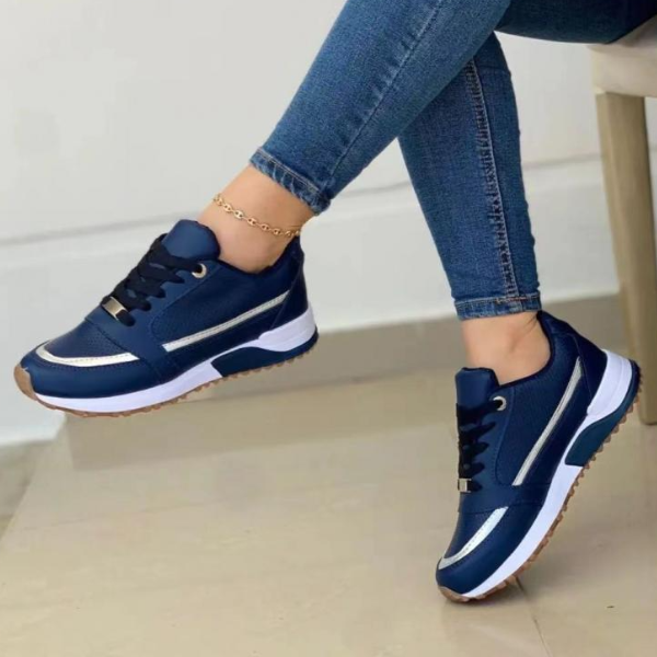 Levoire | Baskets Orthopédiques Stylées À Lacets Pour Femmes Bleu