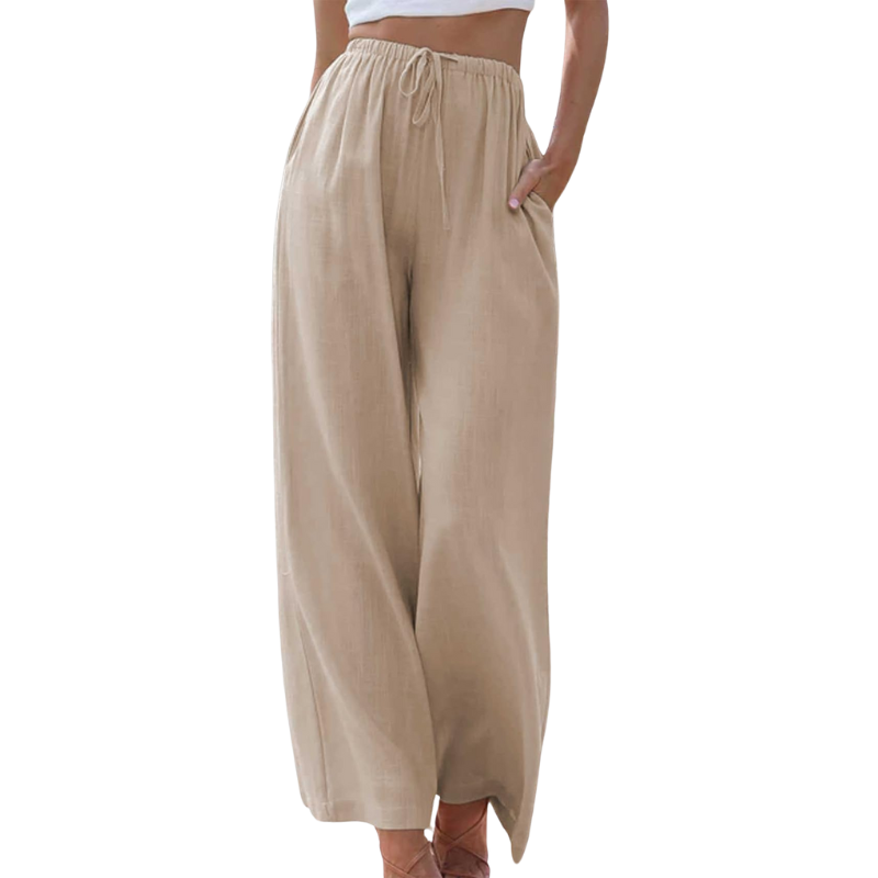 Levoire | Pantalon Légant En Coton Et Lin Beige