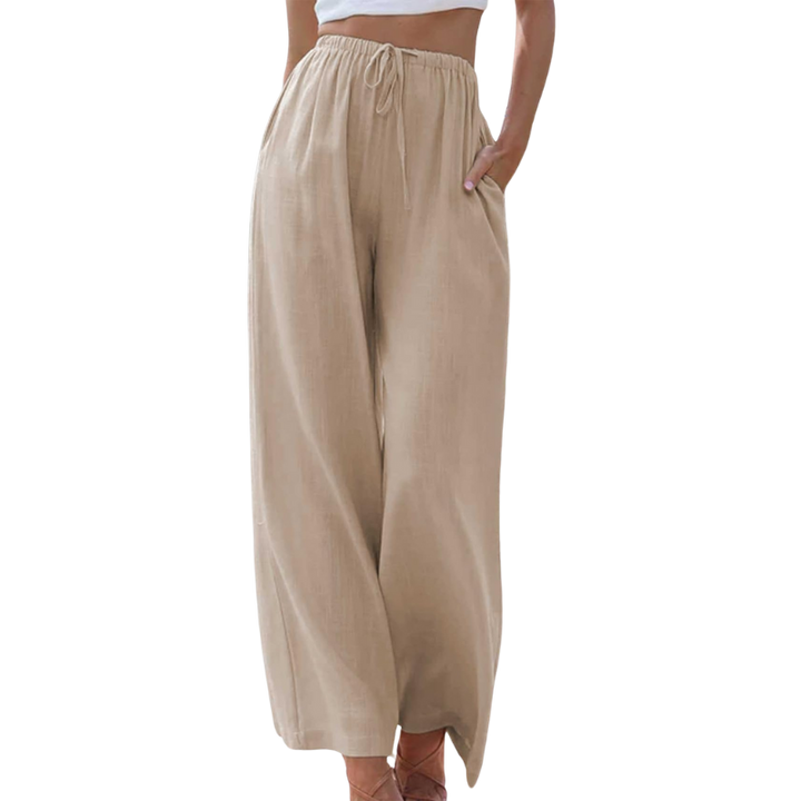 Levoire | Pantalon Légant En Coton Et Lin Beige