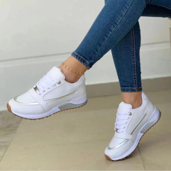 Levoire | Baskets Orthopédiques Stylées À Lacets Pour Femmes Blanc