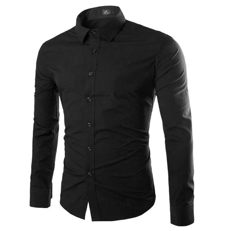 Levoire | Slim Fit Chemise Pour Hommes Noir