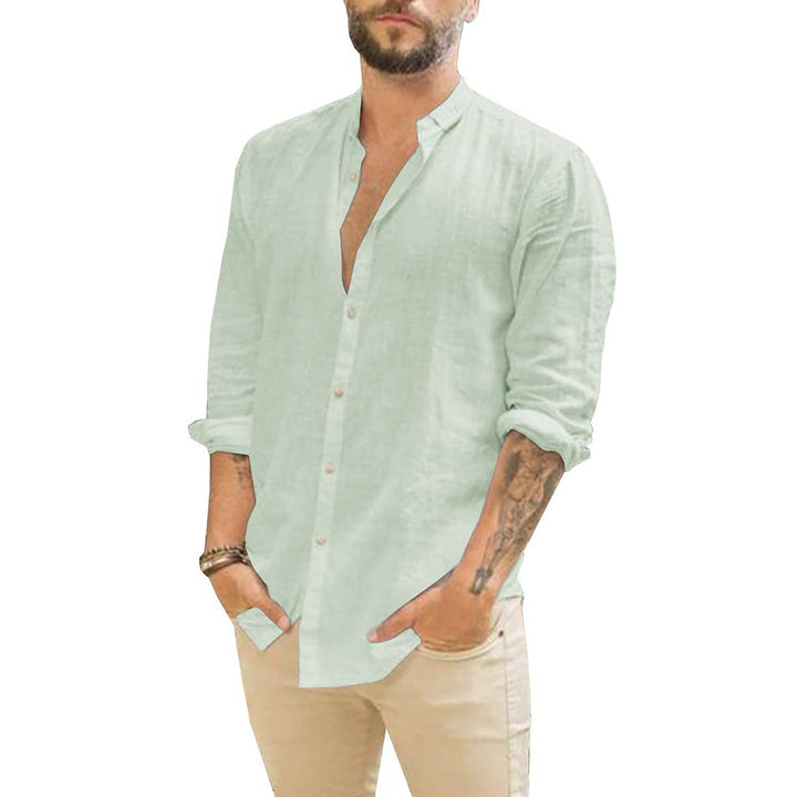 Levoire | Chemise En Lin 100% Pour Homme Pour Une Journée D'Été Décontractée vert clair