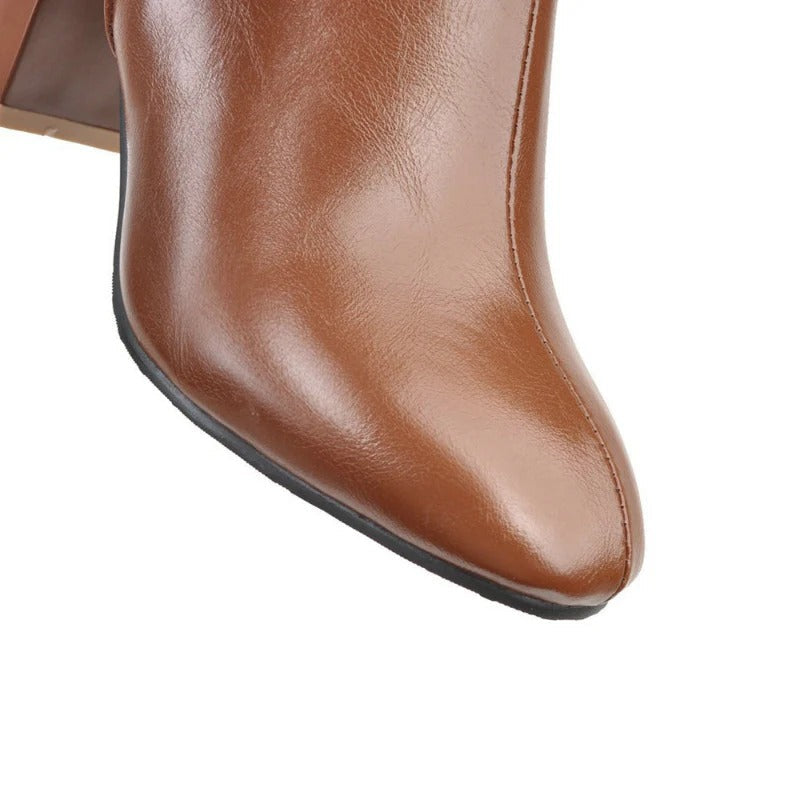 Levoire | Bottes À Talons Pour Femmes À Hauteur De Genou Avec Fermeture Éclair