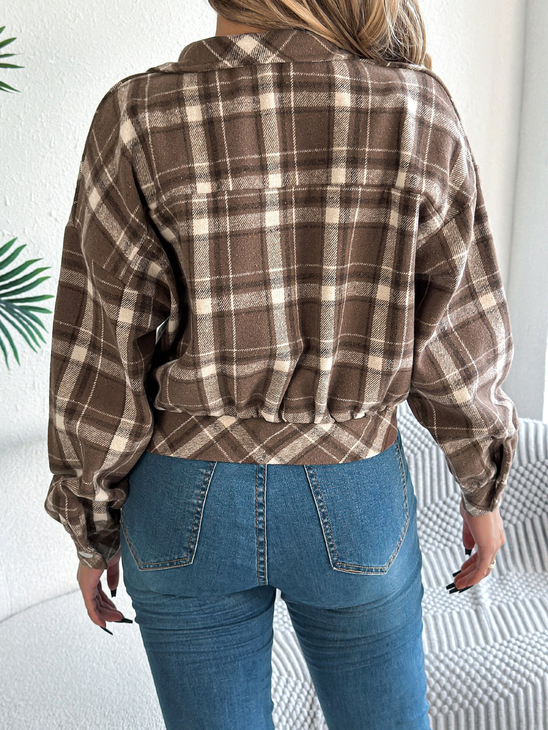 Levoire | Veste À Carreaux Courte Avec Boutons
