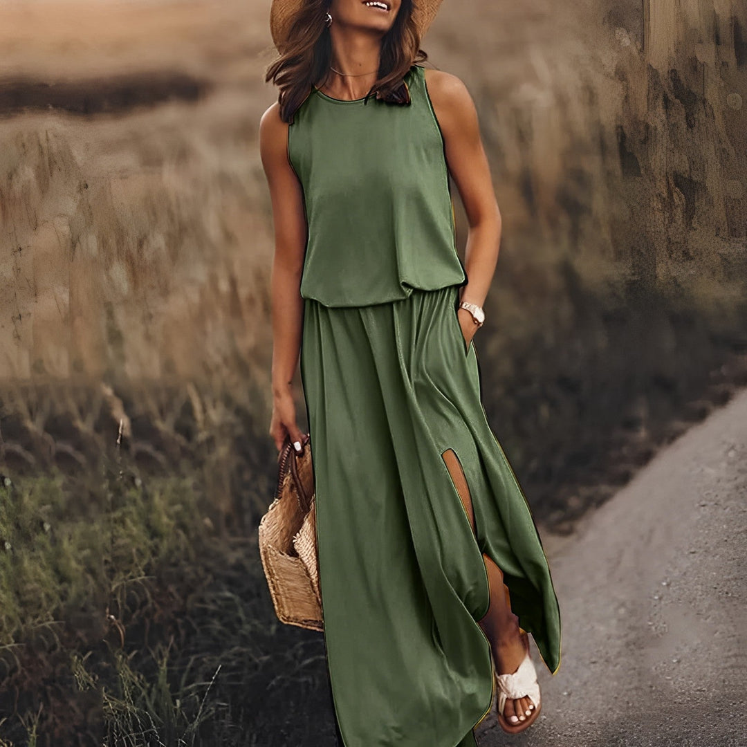 Levoire | Robe Maxi Femme Colorée Vert foncé
