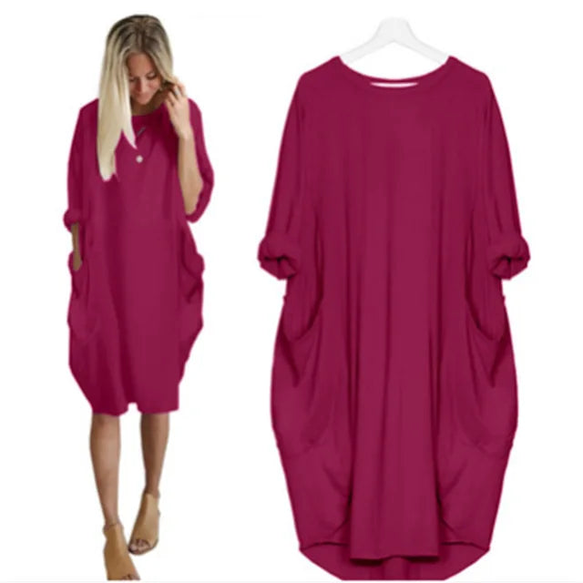 Levoire | Robe Confortable Avec Poches Violet