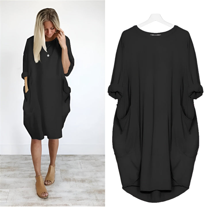 Levoire | Robe Confortable Avec Poches Noir