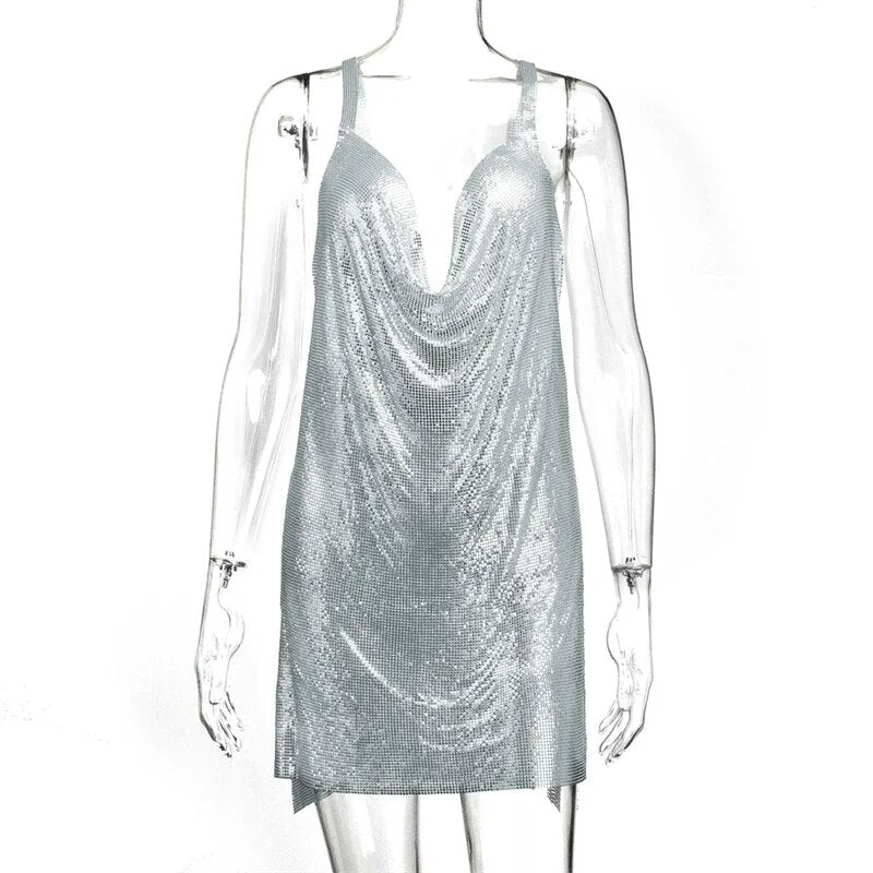 Levoire | Chaîne Métallique Halterneck Mini Robe Sans Métal Hopealuoti Une taille