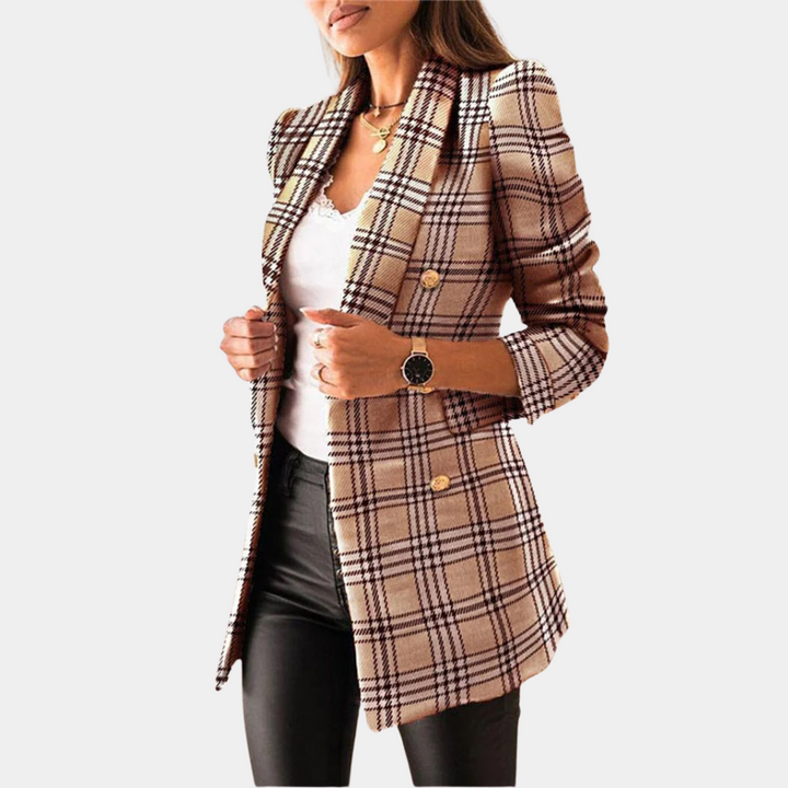 Levoire | Blazer Élégant Avec Motif Khaki