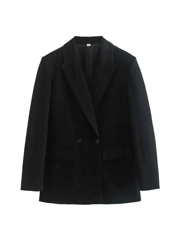 Levoire | Blazer Long Tendance Grande Taille Pour Femmes Noir