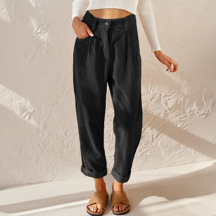 Levoire | Pantalon En Rib Décontracté Noir