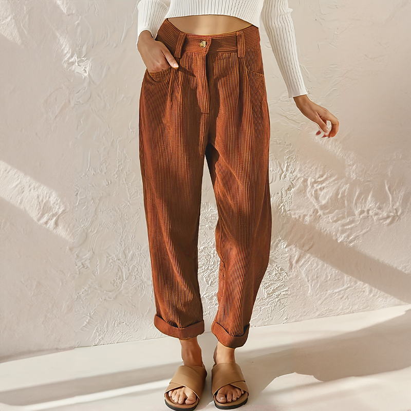 Levoire | Pantalon En Rib Décontracté Braun