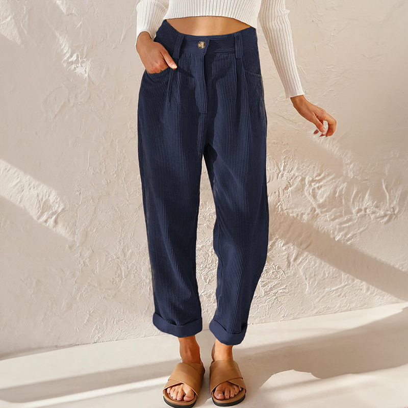 Levoire | Pantalon En Rib Décontracté Bleu