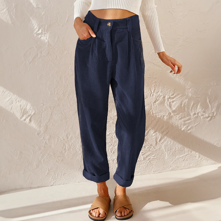 Levoire | Pantalon En Rib Décontracté Bleu