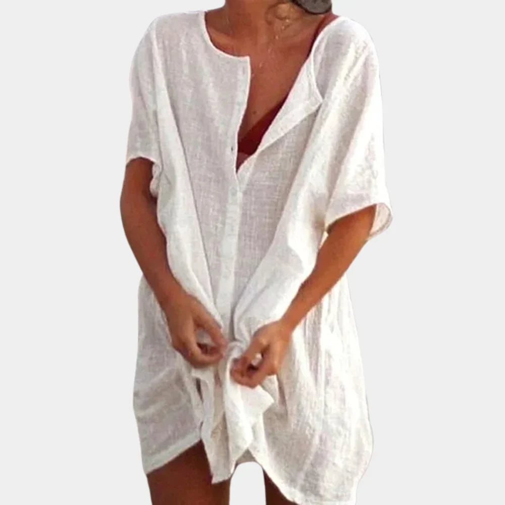 Levoire | Livraison Gratuite Sur L'Approche Plage En Mélange De Lin Pour Femmes Blanc