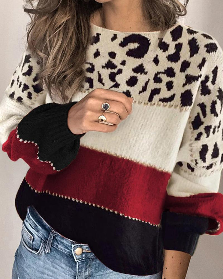 Levoire | Sweat-Shirt Rayé Avec Motif Léopard