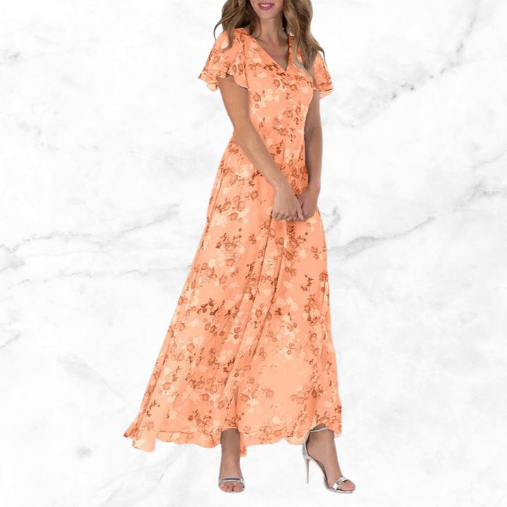 Levoire | Robe À Fleurs De Vin orange