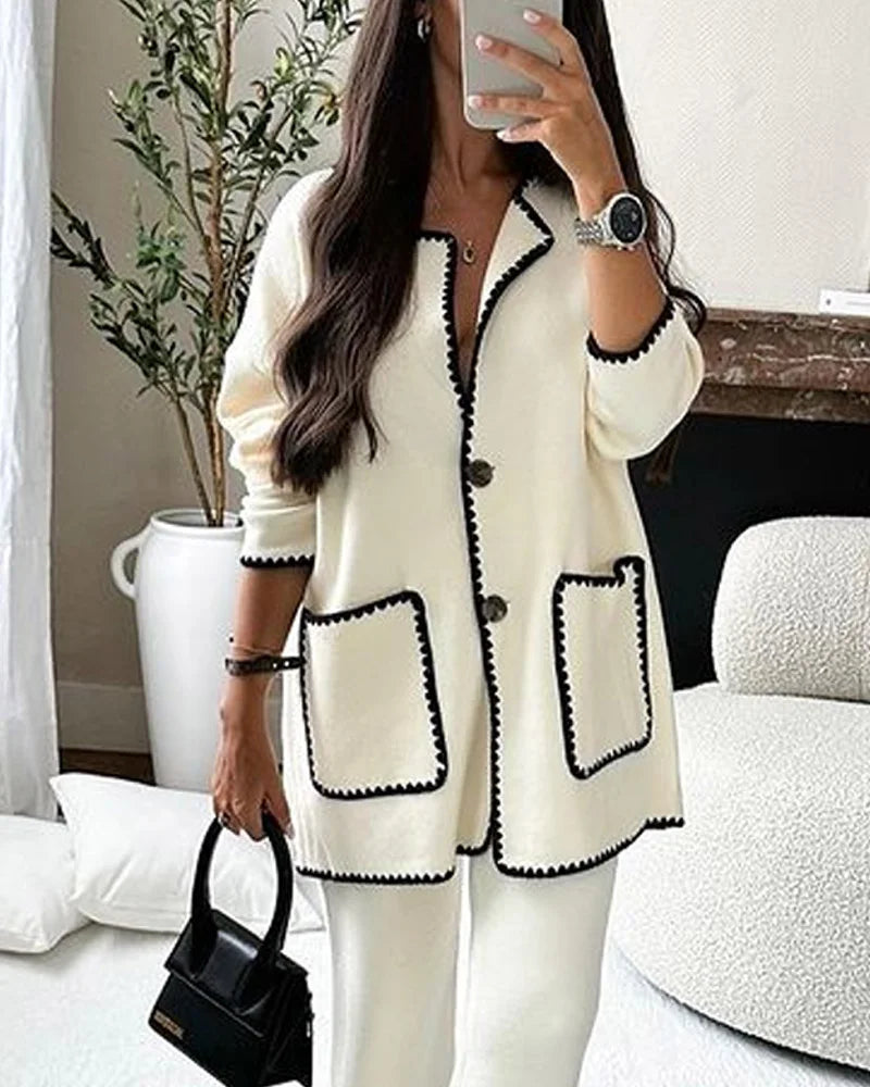 Levoire | Ensemble En Tricot À Deux Pièces Edge Blanc