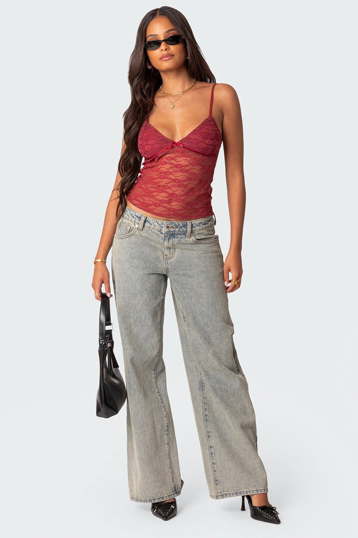 Levoire | Chemise Transparente Avec Dentelle