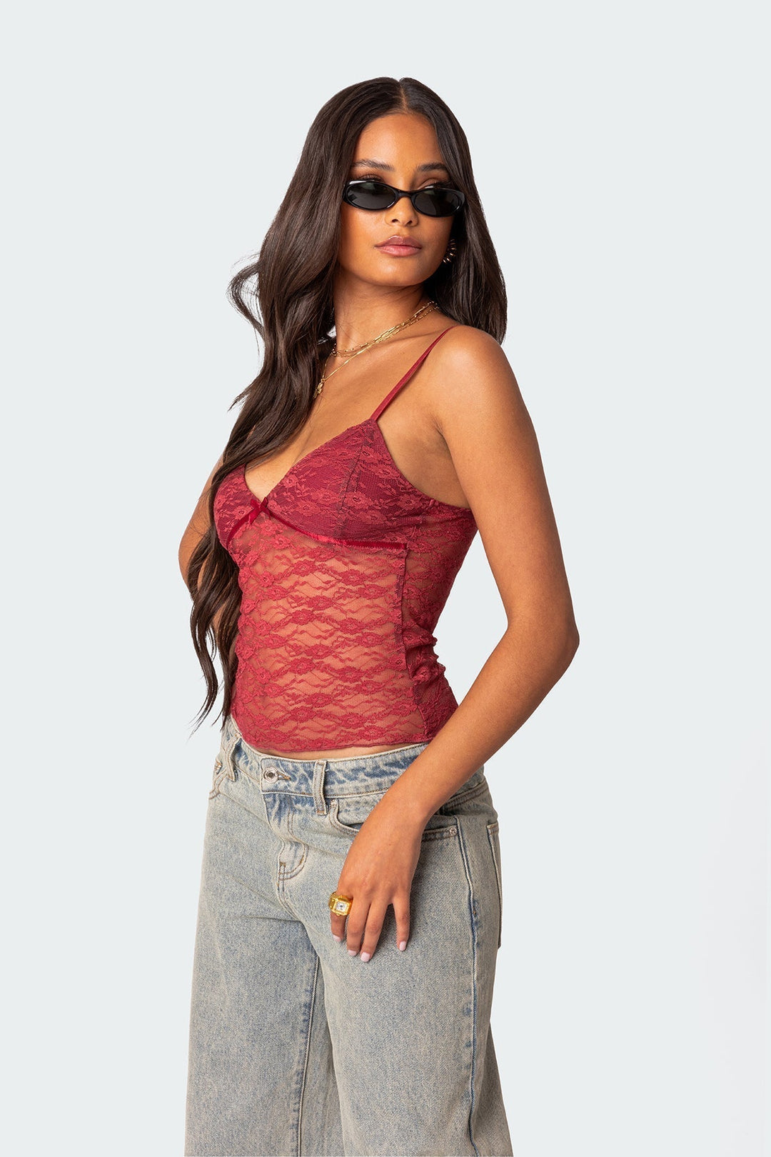 Levoire | Chemise Transparente Avec Dentelle