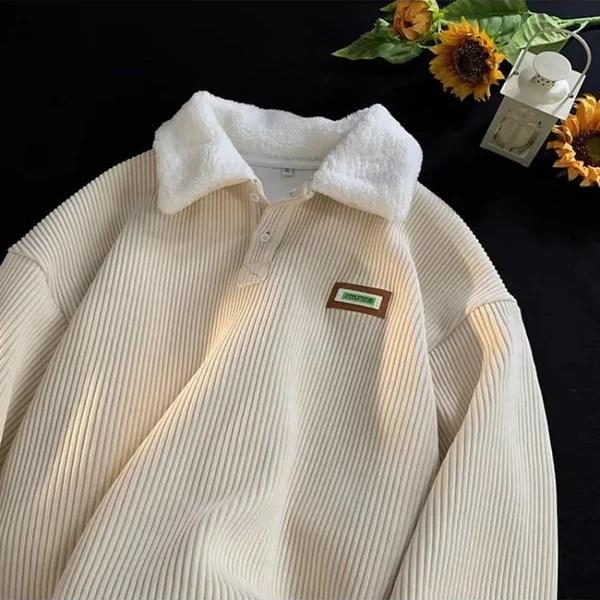 Levoire | Pullover Pour Hommes Rembourré Élégant Beige Blanc