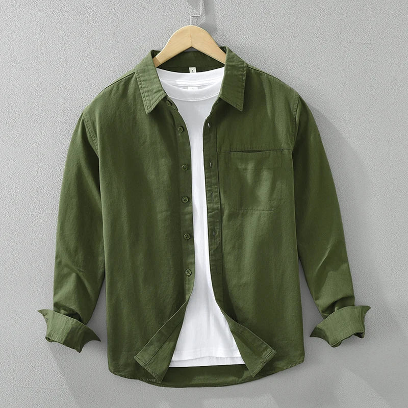 Levoire | Chemise Decontractee Style Hommes Vert olive