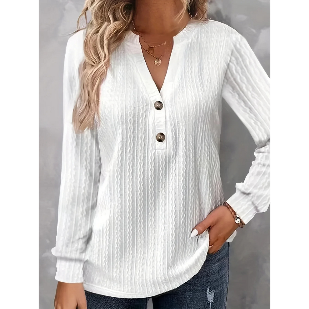 Levoire | Simple Doublé Avec Bouton Chemisier Femme À Manches Longues Blanc