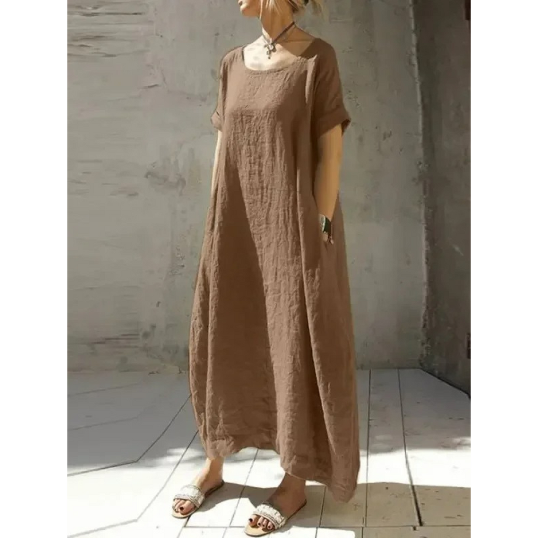 Levoire | Robe En Lin Respirante En Coton Simple Braun